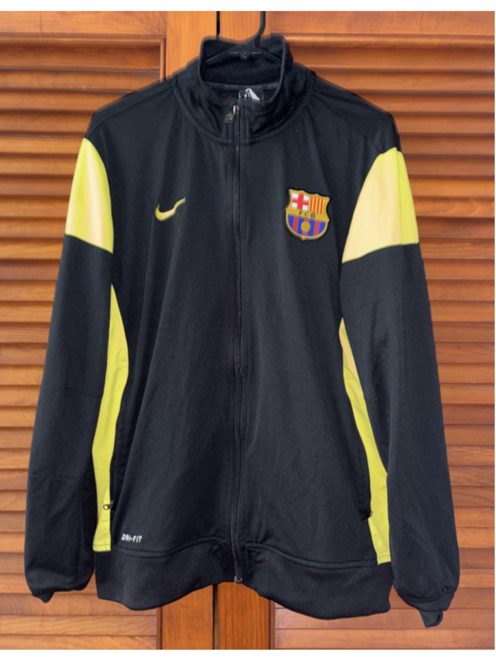 FC Barcelona Nike Futbol Warm Up Full Zip Jacket Black & Yellow Men’s Size XL